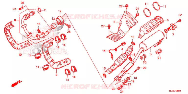 SILENCIEUX D'ECHAPPEMENT Honda ATV 700 PIONEER 2017  SXS700M4DH