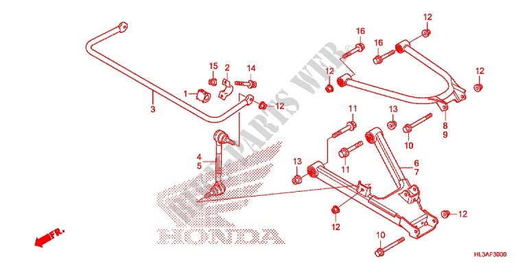BRAS ARRIERE pour Honda PIONEER 700 M4 RED de 2017