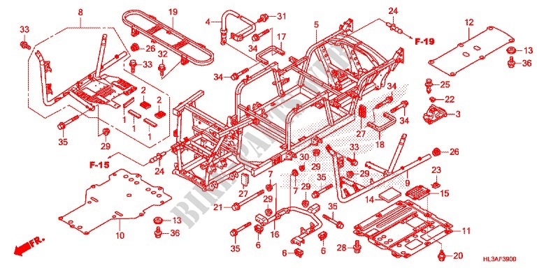 CADRE pour Honda PIONEER 700 M4 RED de 2017