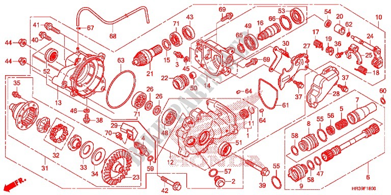 ENGRENAGE FINAL AVANT pour Honda FOURTRAX 420 RANCHER 4X4 Manual Shift de 2017
