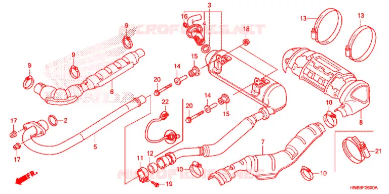 SILENCIEUX D'ECHAPPEMENT Honda ATV 680 FOURTRAX 2012  TRX680FAC
