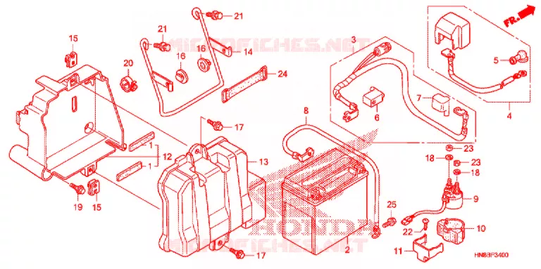 BATTERIE Honda ATV 680 FOURTRAX 2014  TRX680FAE