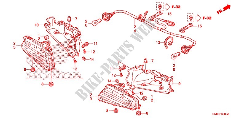 FEU ARRIERE pour Honda FOURTRAX 680 RINCON de 2014