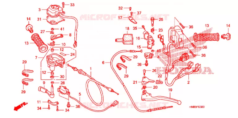 LEVIER DE GUIDON - CABLE - COMMODO Honda ATV 680 FOURTRAX 2014  TRX680FAE