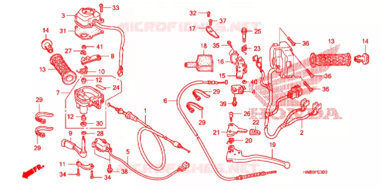 LEVIER DE GUIDON - CABLE - COMMODO Honda ATV 680 FOURTRAX 2015  TRX680FAF