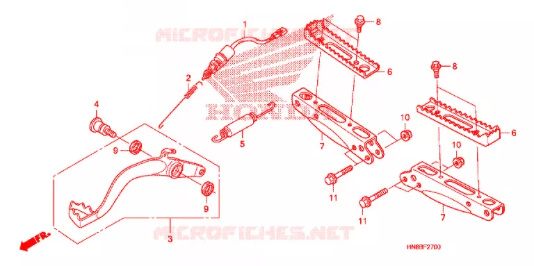 REPOSE PIED - PEDALE Honda ATV 680 FOURTRAX 2015  TRX680FAF