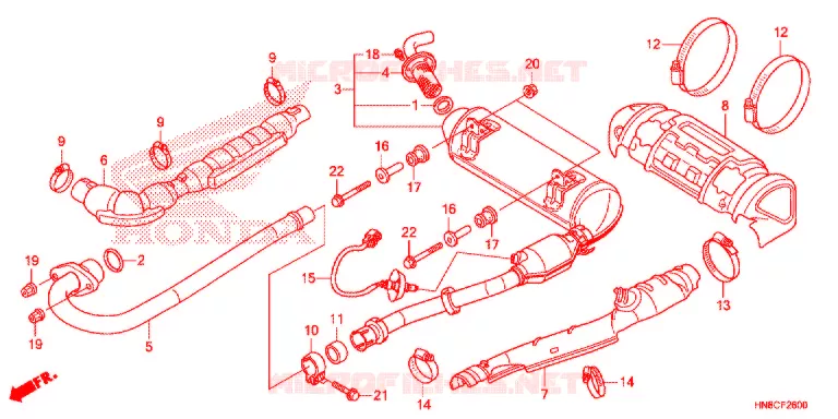 SILENCIEUX D'ECHAPPEMENT Honda ATV 680 FOURTRAX 2017  TRX680FAH