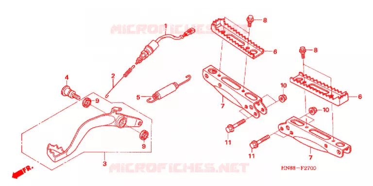 REPOSE PIED - PEDALE Honda ATV 680 FOURTRAX 2007  TRX680FGA7