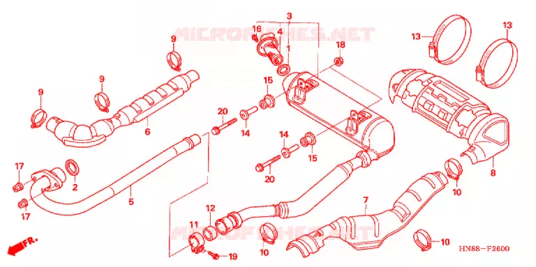 SILENCIEUX D'ECHAPPEMENT Honda ATV 680 FOURTRAX 2007  TRX680FGA7