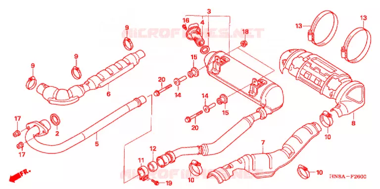 SILENCIEUX D'ECHAPPEMENT Honda ATV 680 FOURTRAX 2009  TRX680FGA9