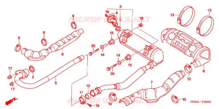 SILENCIEUX D'ECHAPPEMENT Honda ATV 680 FOURTRAX 2009  TRX680FGA9