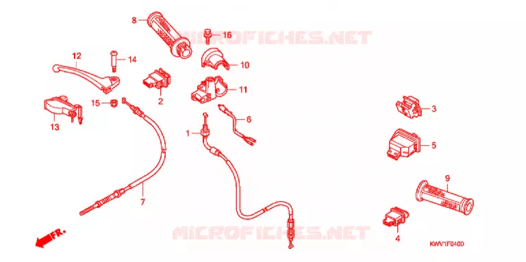 LEVIER DE GUIDON - CABLE - COMMODO Honda MOTO 110 CUB 2017  C110B