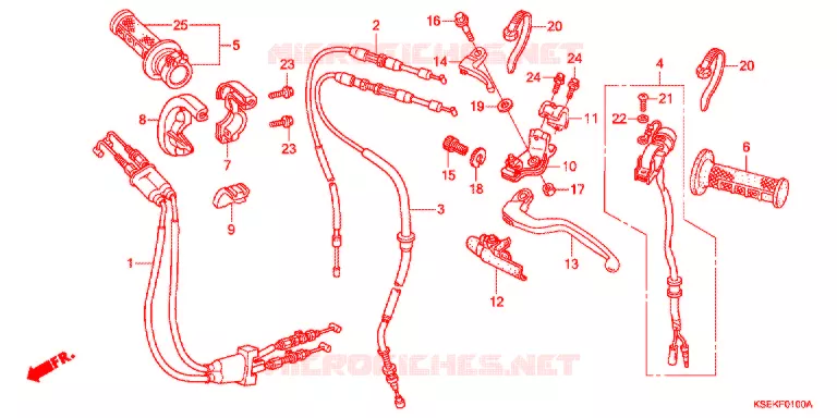 LEVIER DE GUIDON - CABLE - COMMODO Honda MOTO 150 CRF 2016  CRF150RBE