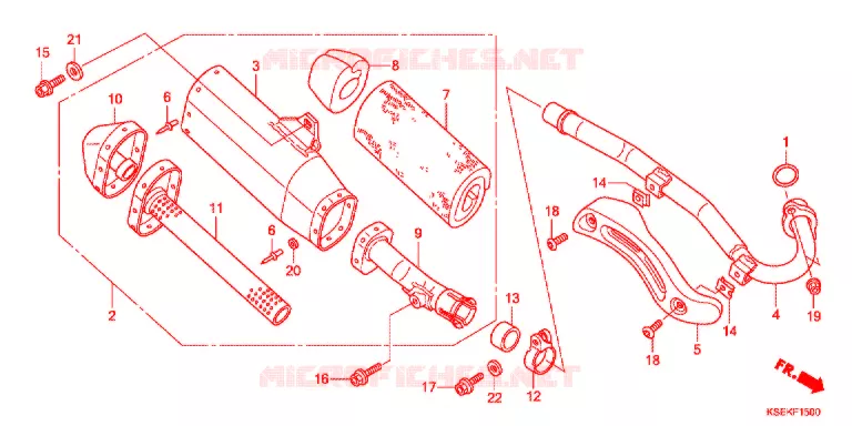 SILENCIEUX D'ECHAPPEMENT Honda MOTO 150 CRF 2015  CRF150RE