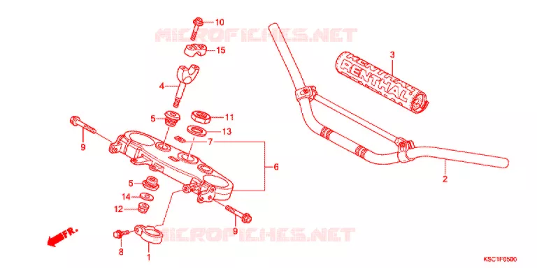 GUIDON - TE DE FOURCHE Honda MOTO 250 CRF 2012  CRF250XC