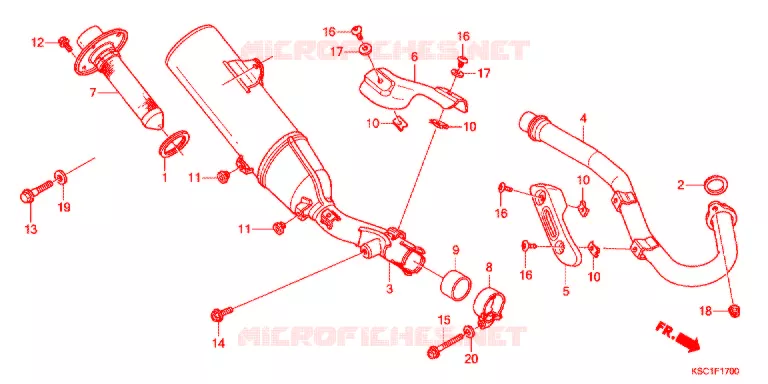 SILENCIEUX D'ECHAPPEMENT Honda MOTO 250 CRF 2013  CRF250XD