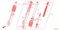 FOURCHE pour Honda SUPER CUB 110 MD スーパーカブ, TYPE Y2 de 2015