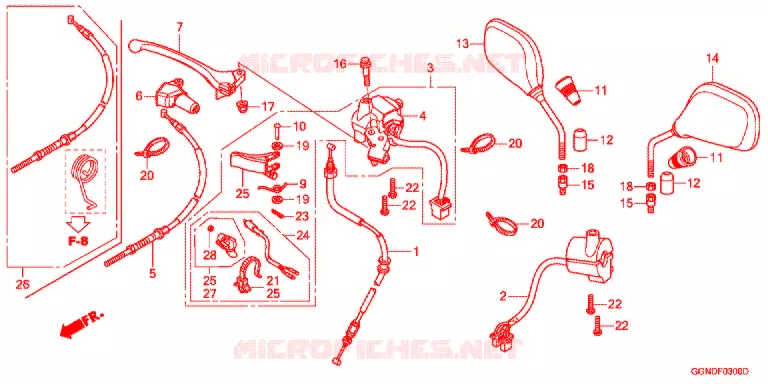 LEVIER DE GUIDON - CABLE - COMMODO Honda SCOOTER 50 CUB 2017  NBC50BNG_PRO