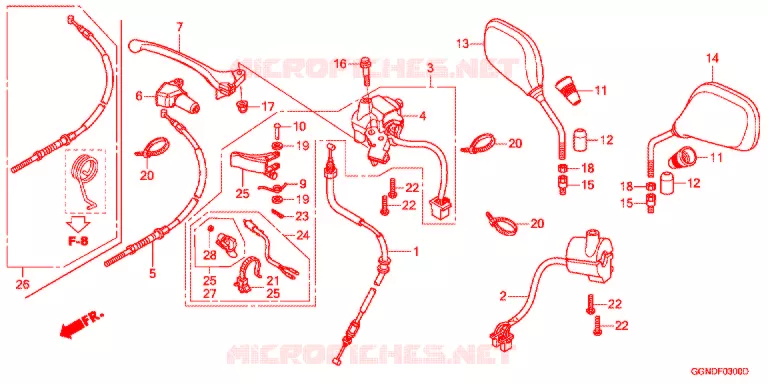 LEVIER DE GUIDON - CABLE - COMMODO Honda SCOOTER 50 CUB 2016  NBC50BNG_PRO