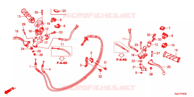 LEVIER DE GUIDON - COMMODO Honda SCOOTER 50 TACT 2015  NCY50F