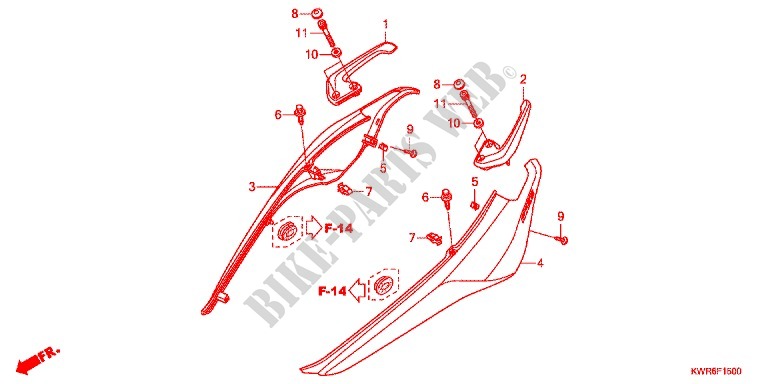 CARENAGE ARRIERE pour Honda FAZE 250 ABS de 2012