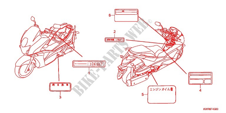 ETIQUETTE DE PRECAUTIONS pour Honda FAZE 250 ABS de 2012