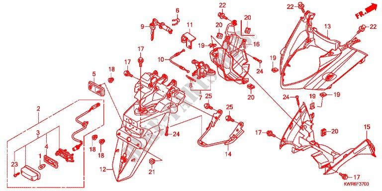 GARDE BOUE ARRIERE pour Honda FAZE 250 ABS de 2012