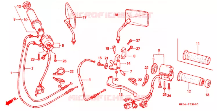 COMMODOS - POIGNEES Honda MOTO 750 VF 1997  VF750C2V