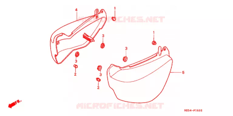 COUVERCLES LATERAUX Honda MOTO 750 VF 1995  VF750CS