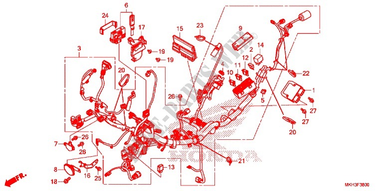 FAISCEAU DES FILS pour Honda X ADV 750 de 2017