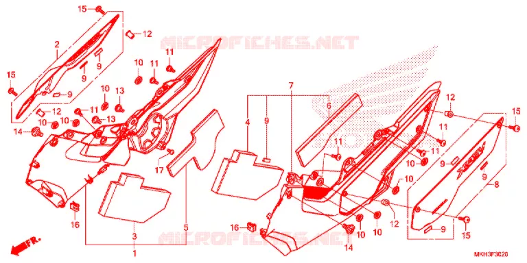 COUVERCLES LATERAUX Honda MOTO 750 ADV 2017  ADV750H