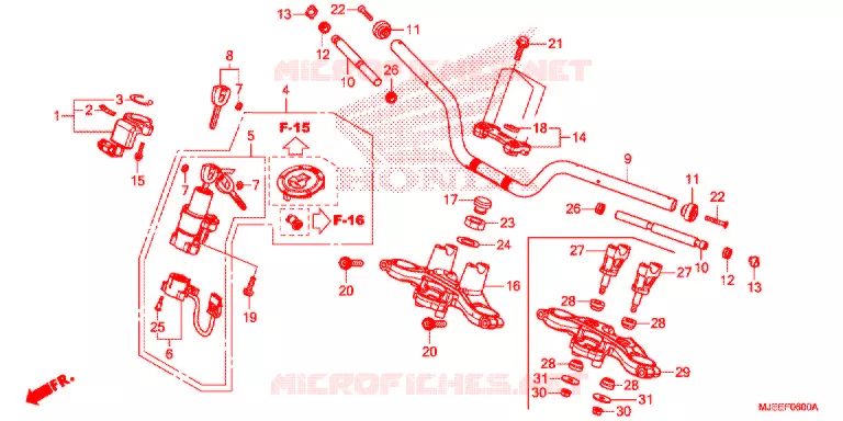 GUIDON - TE DE FOURCHE Honda MOTO 650 CB 2017  CB650FH