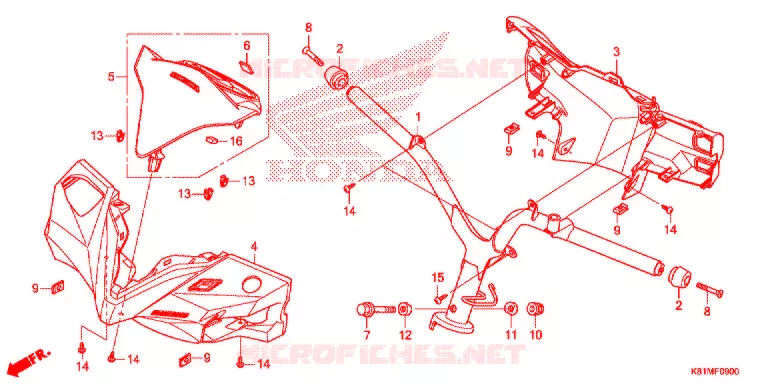 GUIDON - CARENAGE Honda SCOOTER 110 BEAT 2017  ACH110CBFH