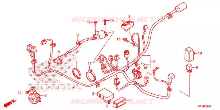 FAISCEAU DES FILS (AFS110MDH/MCSH) Honda MOTO 110 WAVE 2017  AFS110MCSH