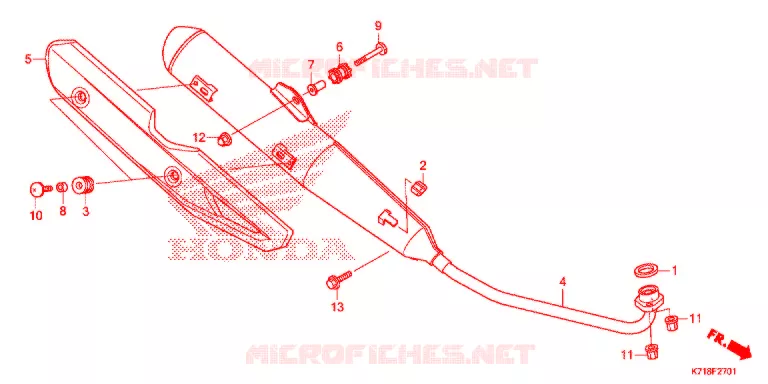 SILENCIEUX D'ECHAPPEMENT (AFS110MDH/MCSH) Honda MOTO 110 WAVE 2018  AFS110MDH