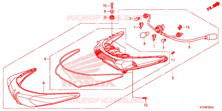 FEUX ARRIERE Honda MOTO 125 WAVE 2017  AFS125MCSH