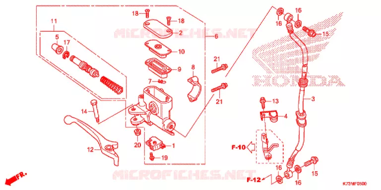 MAITRE CYLINDRE DE FREIN AVANT Honda MOTO 125 WAVE 2018  AFS125MCSH