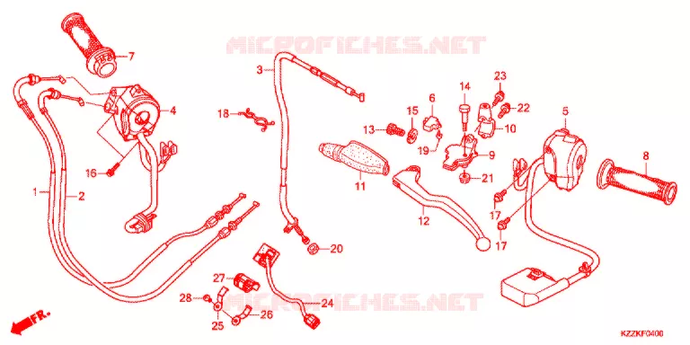 LEVIER DE GUIDON - CABLE - COMMODO Honda MOTO 250 CRF 2018  CRF250LDH