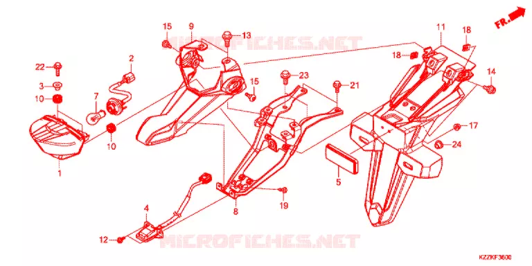 FEU ARRIERE Honda MOTO 250 CRF 2018  CRF250MH