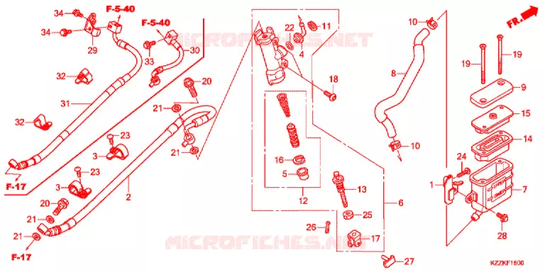 MAITRE CYLINDRE DE FREIN ARRIERE Honda MOTO 250 CRF 2018  CRF250MH