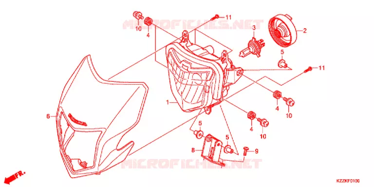 PHARE (CRF250L/M/LD) Honda MOTO 250 CRF 2017  CRF250MH