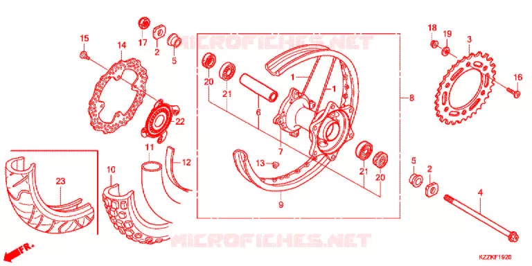 ROUE ARRIERE Honda MOTO 250 CRF 2019  CRF250MH
