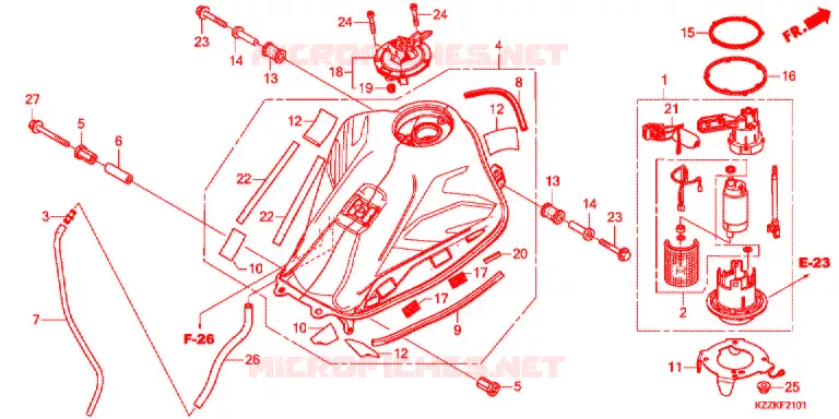 RESERVOIR A CARBURANT (CRF250RL/RLA/RLD/RDA) Honda MOTO 250 CRF 2017  CRF250RDAH