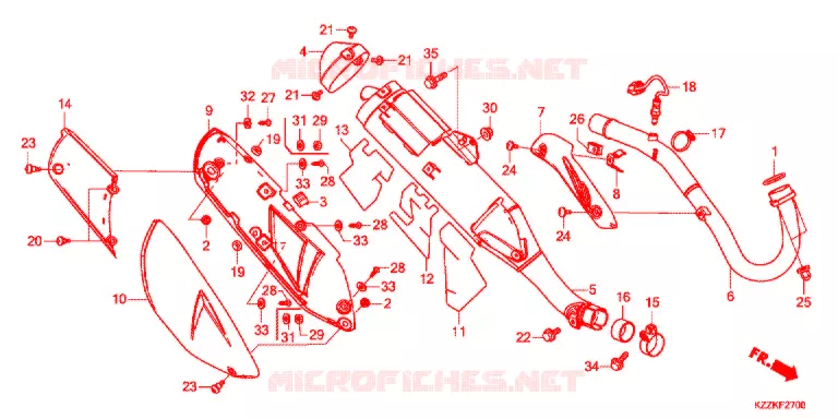 SILENCIEUX D'ECHAPPEMENT Honda MOTO 250 CRF 2017  CRF250RDAH