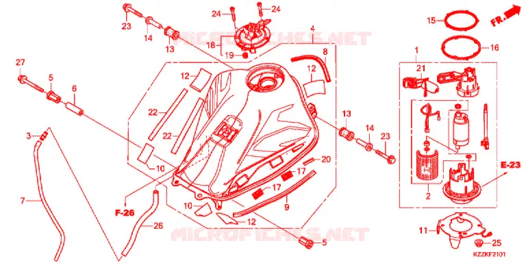 RESERVOIR A CARBURANT (CRF250RL/RLA/RLD/RDA) Honda MOTO 250 CRF 2017  CRF250RLH