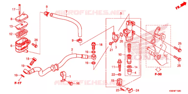 MAITRE CYLINDRE DE FREIN ARRIERE Honda MOTO 150 RS 2017  FS150FH