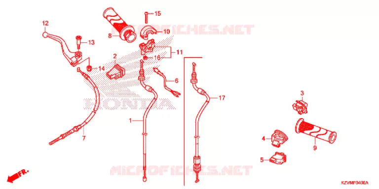 LEVIER DE GUIDON - CABLE - COMMODO Honda MOTO 110 EX5 2017  NBC110MDFF