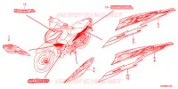 AUTOCOLLANTS (AFX110MCSC/SC) pour Honda WAVE 110 R, Spoked wheels, Kick start de 2012