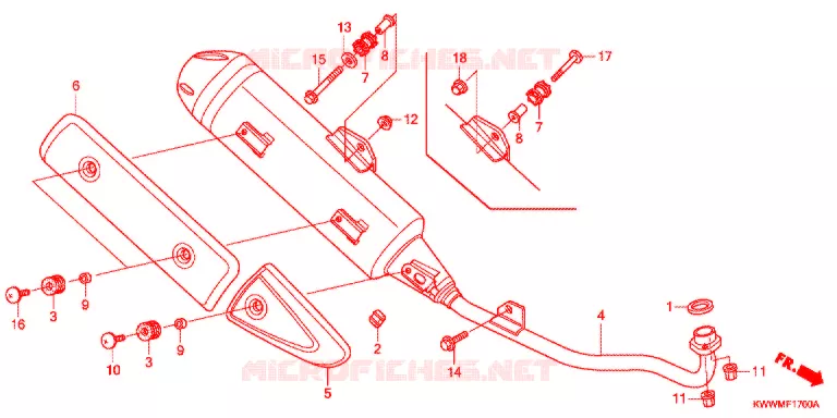 SILENCIEUX D'ECHAPPEMENT Honda MOTO 110 WAVE 2012  AFX110SC