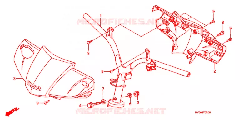 GUIDON - CARENAGE Honda SCOOTER 125 CLICK 2007  ANC110BFR7